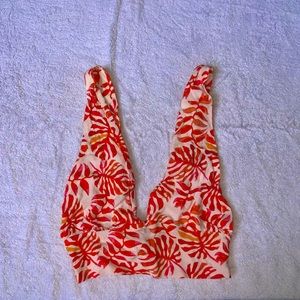 tropical print halter top